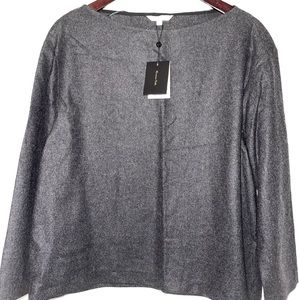 Massimo Dutti Limited Edition Flannel and Wool Top Dark Grey Size US 8
